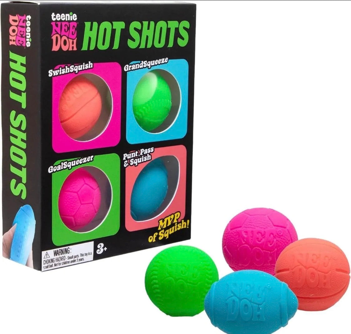 Schylling Teenie NeeDoh Hot Shots Squishy Fidget Toy Multicolor 4ct