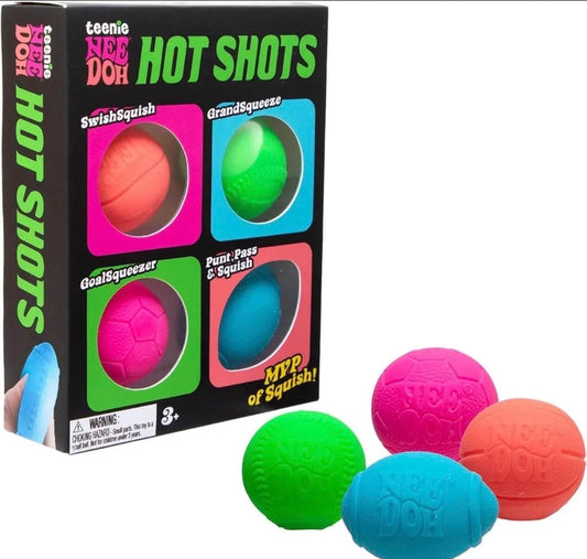 Schylling Teenie NeeDoh Hot Shots Squishy Fidget Toy Multicolor 4ct